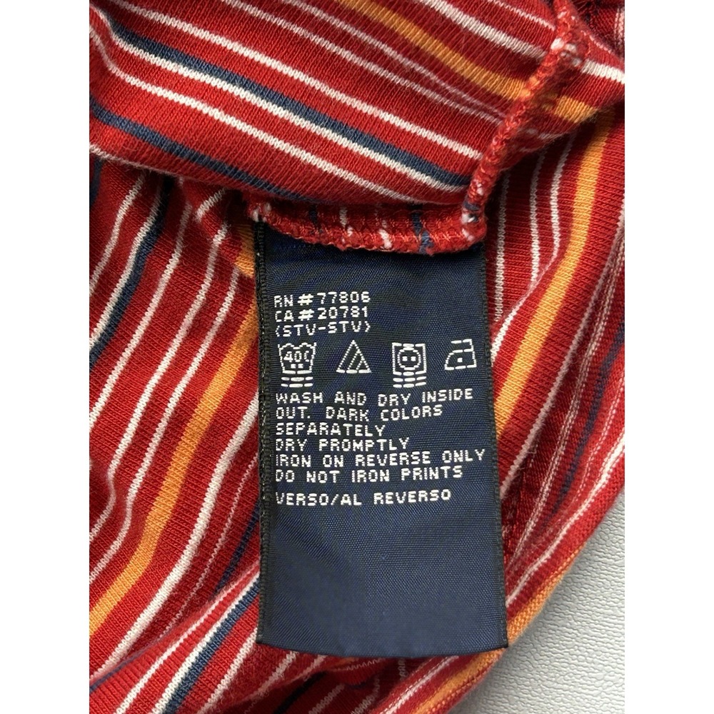 Tommy Hilfiger Y2K Striped Sleeveless Tank Top Sz Med Red Cotton Logo Retro 90s - Picture 4 of 10